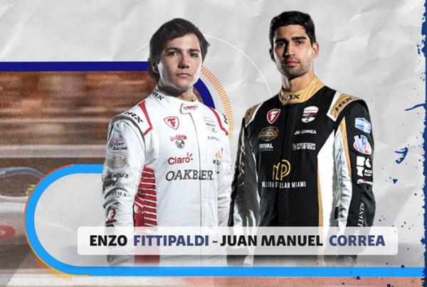 Enzo Fittipaldi y Juan Manuel Correa van por m&aacute;s en Indy NXT, ahora en las calles de Detroit