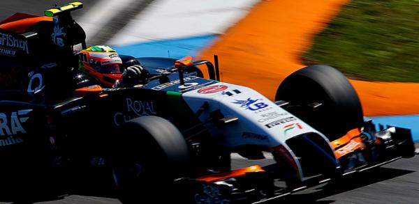Checo P&eacute;rez suma un punto en el GP alem&aacute;n