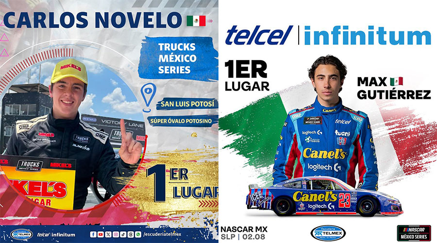 Max Gutiérrez, en NASCAR, y Carlos Novelo, en Trucks, salen victoriosos del Súper Óvalo Potosino