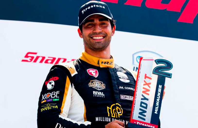 Correa logra segundo lugar en Milwaukee y Enzo deja definición del título de Indy NXT para Laguna Seca